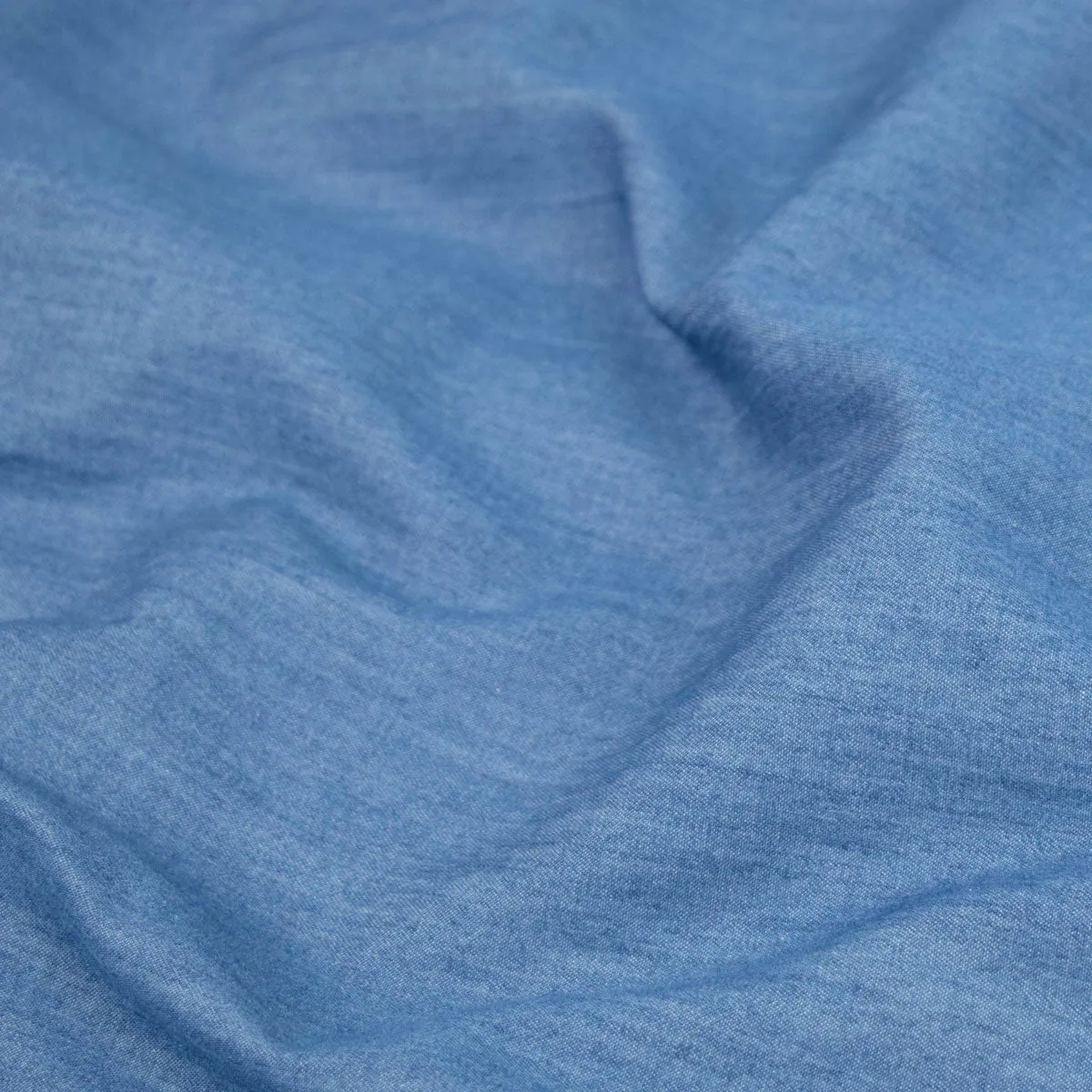 Mid Denim 100% Cotton Long Sleeve Shirt