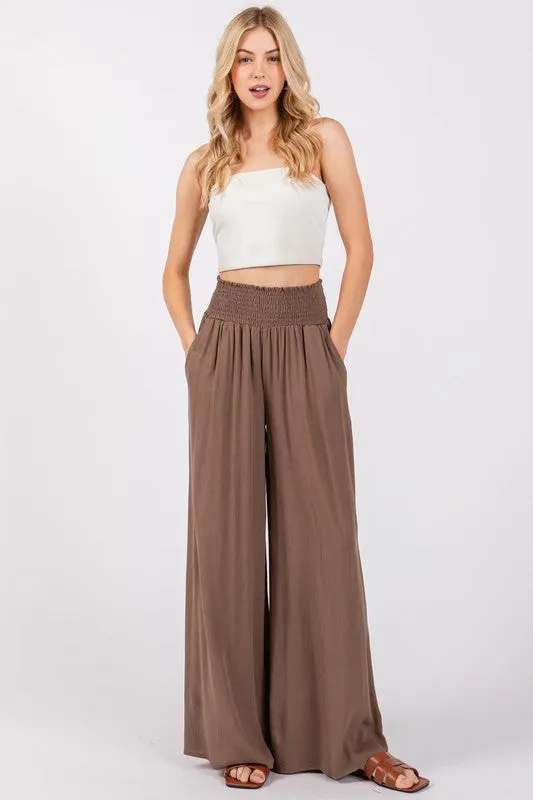 Mocha Crinkle Rayon Pant