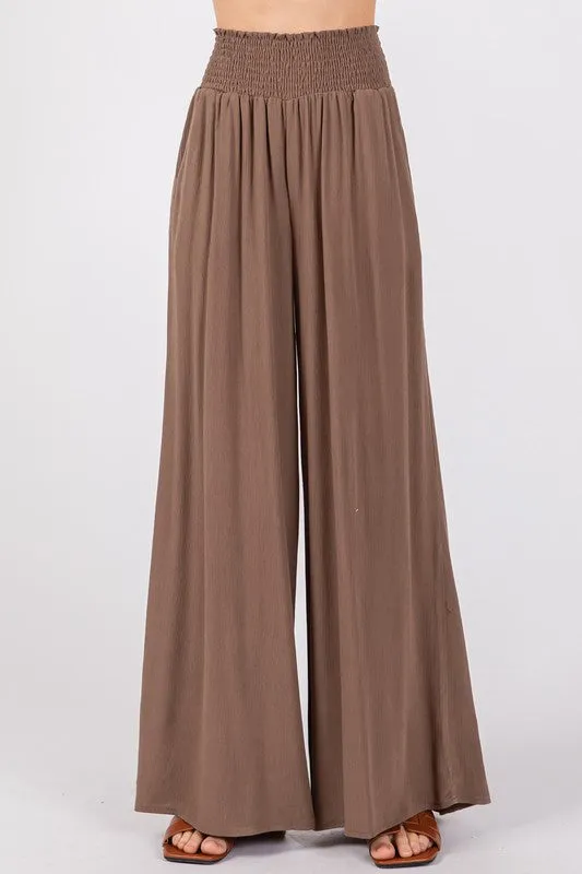 Mocha Crinkle Rayon Pant