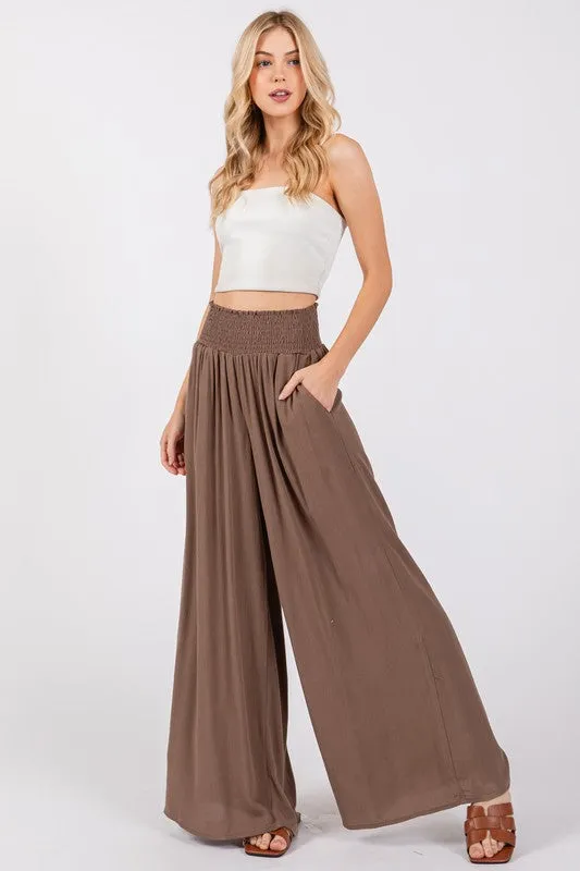Mocha Crinkle Rayon Pant