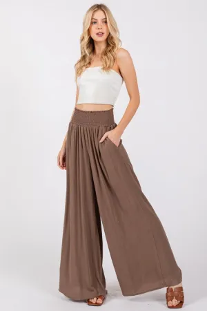 Mocha Crinkle Rayon Pant