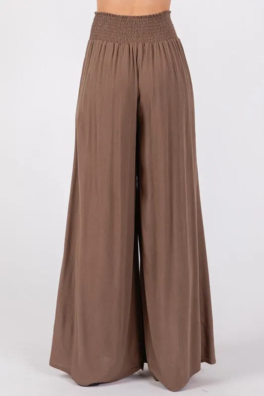 Mocha Crinkle Rayon Pant