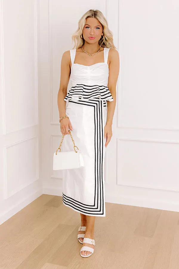 Nera Peplum Top with Wrap Waist Skirt Set
