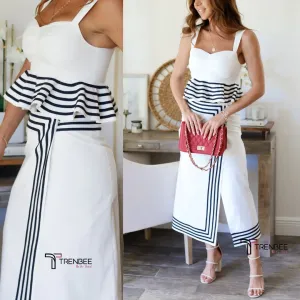 Nera Peplum Top with Wrap Waist Skirt Set