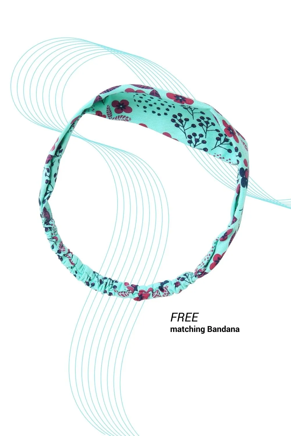 Organic Cotton and Bamboo fibre sleep shirt with a hairband-ISL024-Eclectic floral print