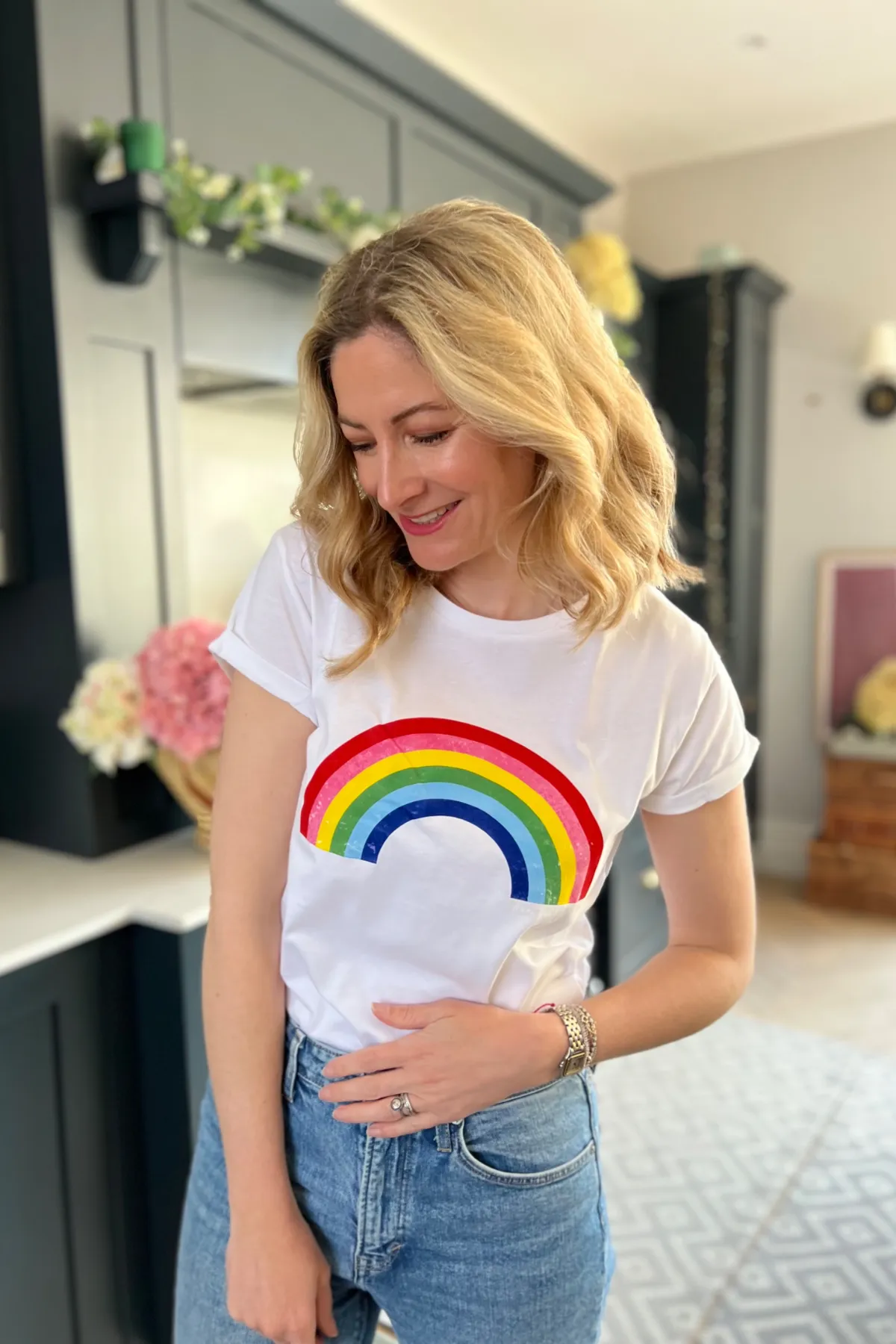 Organic Cotton Rainbow T-Shirt White