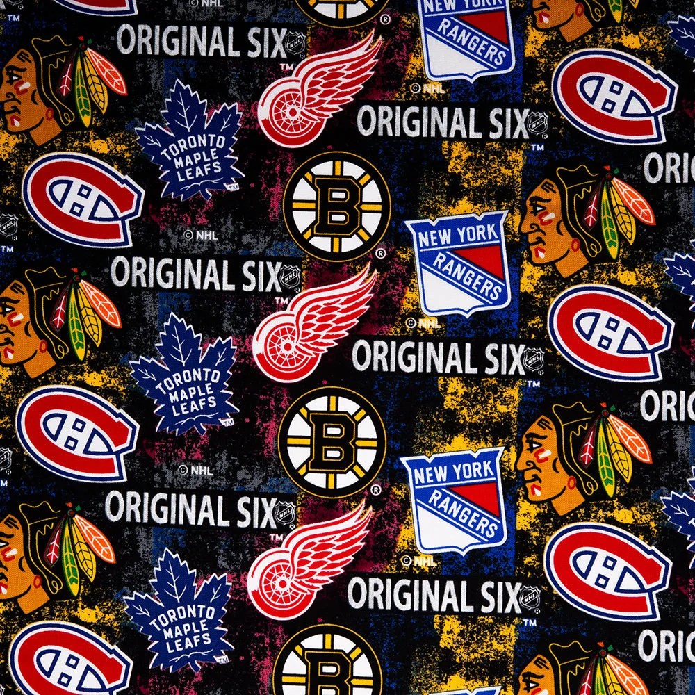 Original Six - NHL Cotton - Logo - Black / Pink / Yellow