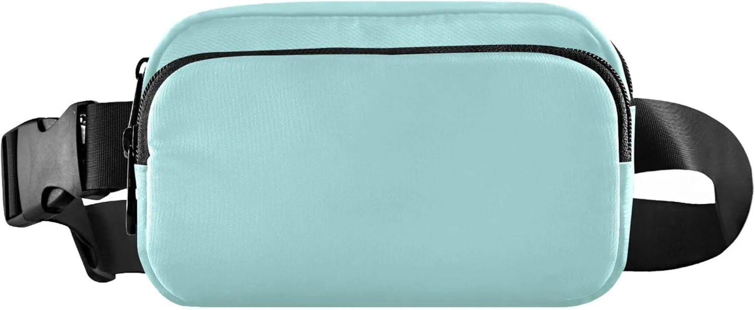Pale Turquoise Waterproof Women Fanny Pack Hip Pouch Belt Bag Bright Travel Waist Pouch