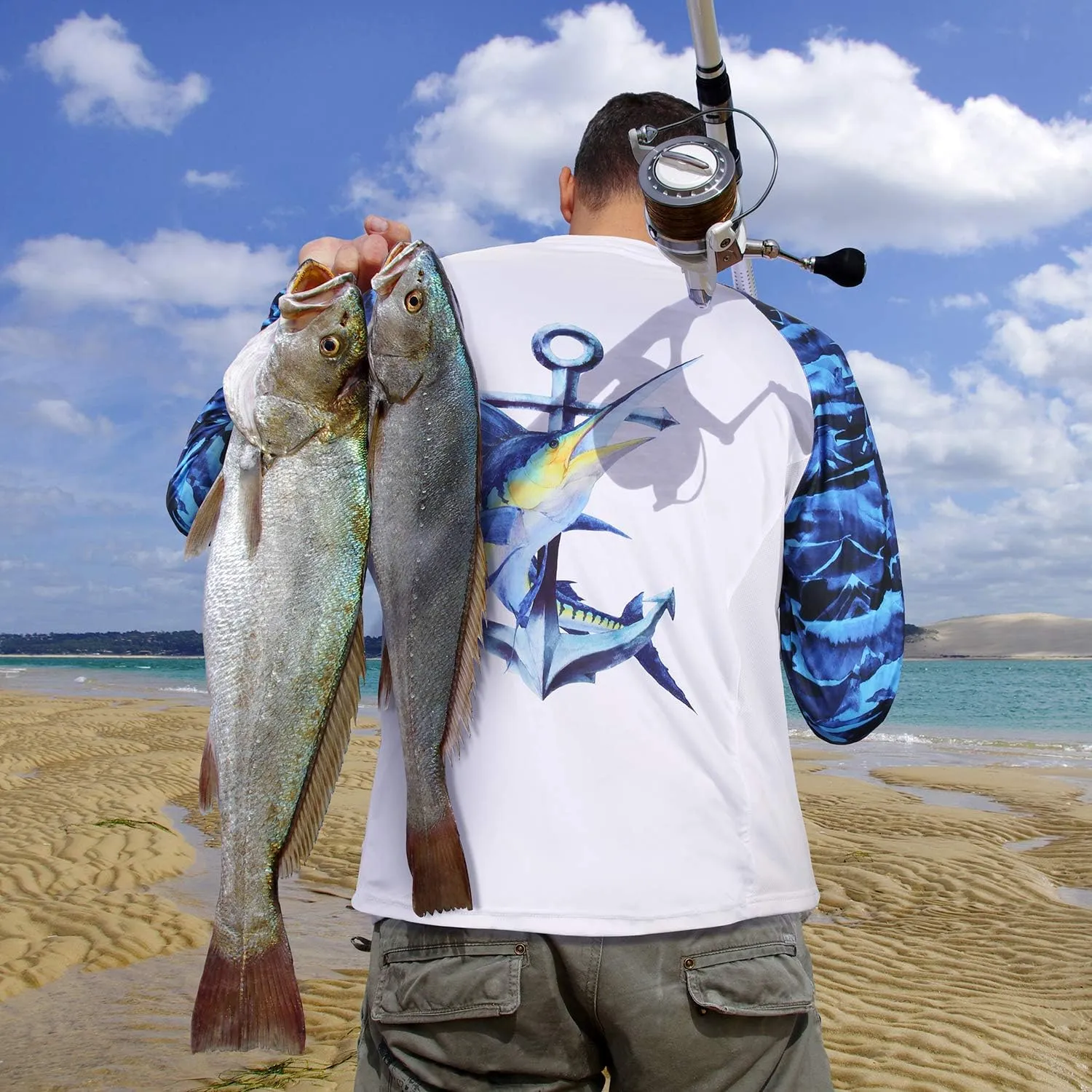 Palmyth Fishing Shirt for Men Long Sleeve Sun Protection UV UPF 50  T-Shirts with Pocket