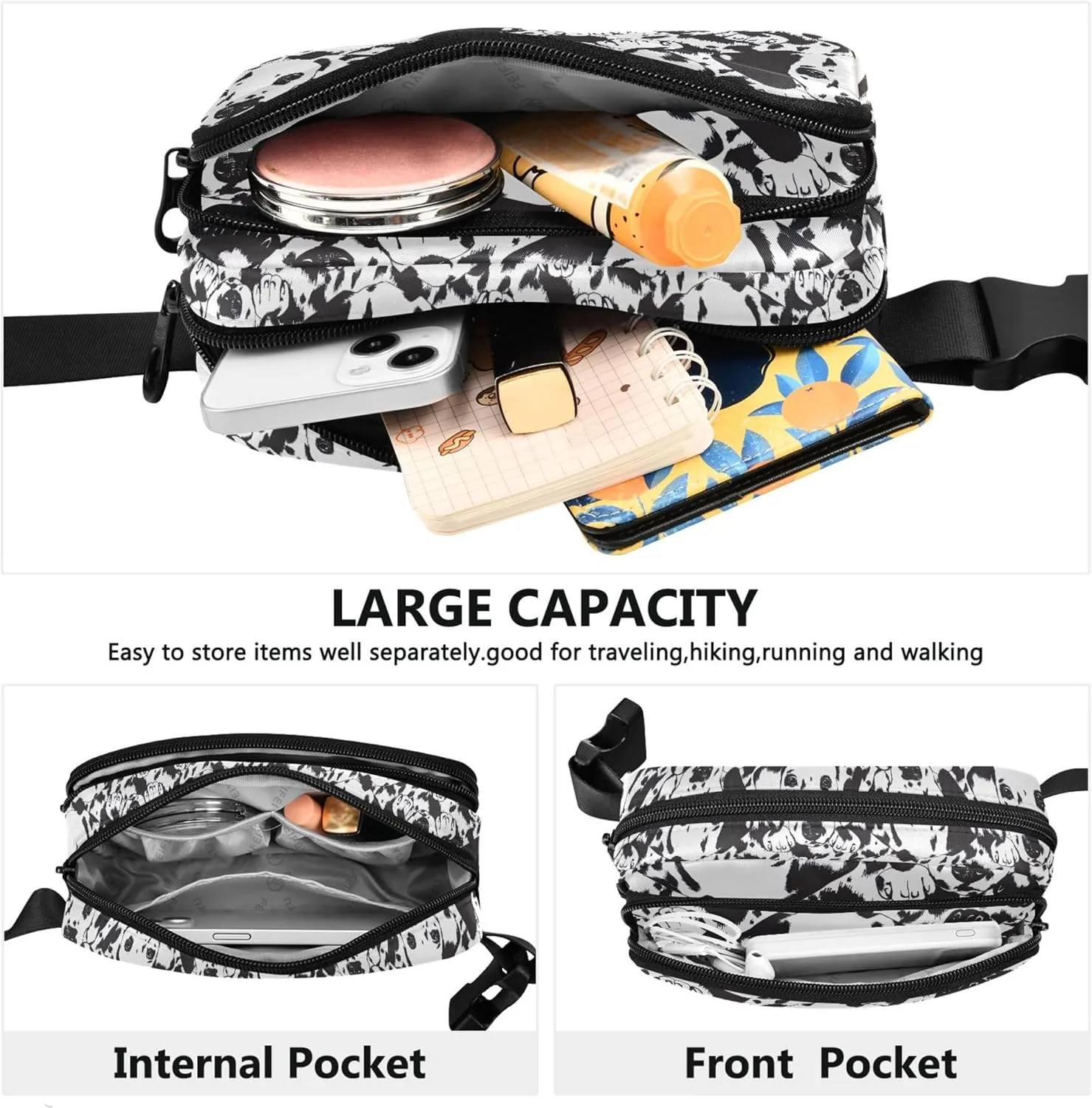 Personalized Dalmatian Puppy Dog Women Fanny Packs Waterproof Hip Bag Belt Purse Cute Travel Waist Pouch