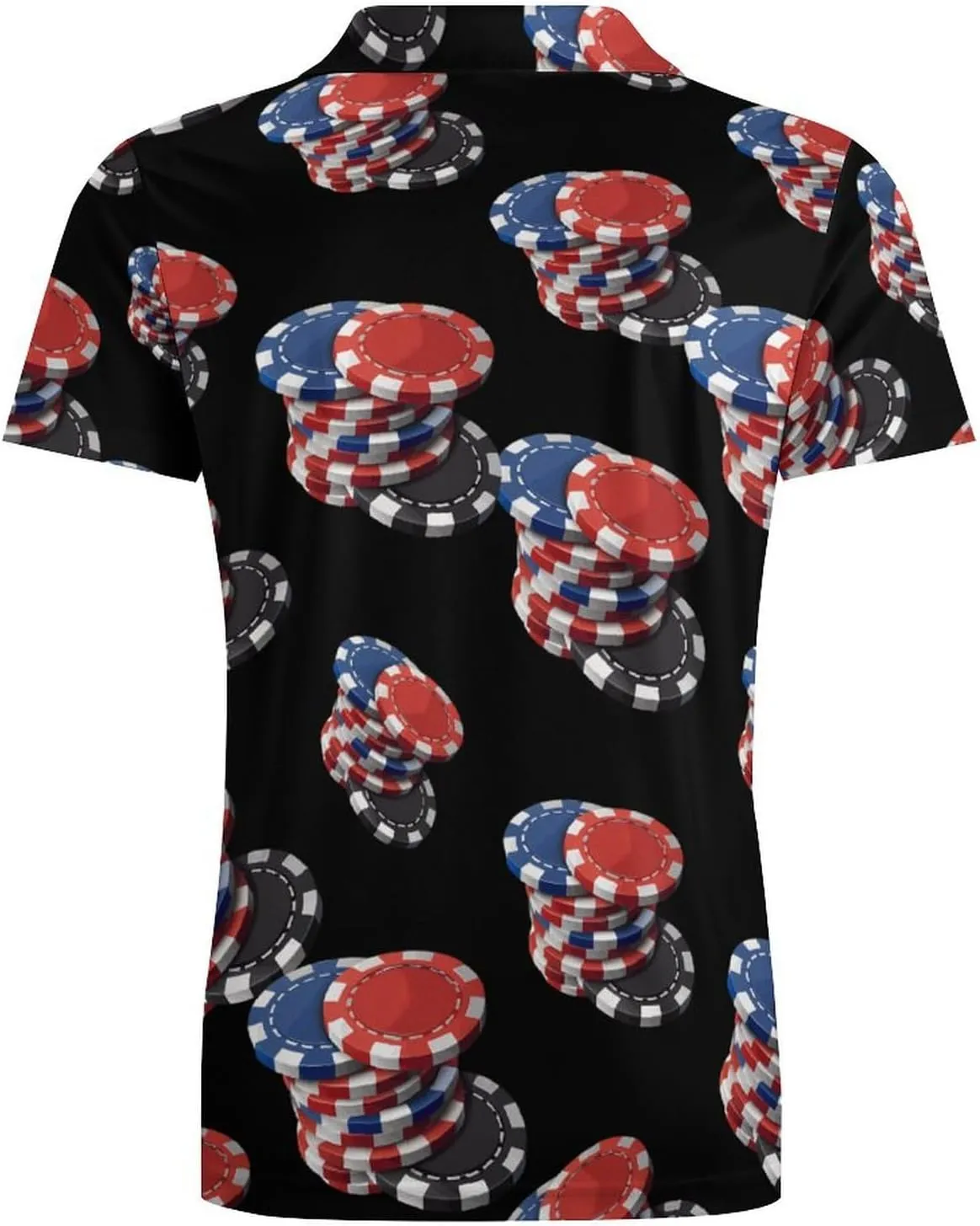 Poker Chip Set Men's Polo Shirt Short Sleeve Casual Athletic Quick Dry Golf T-Shirts