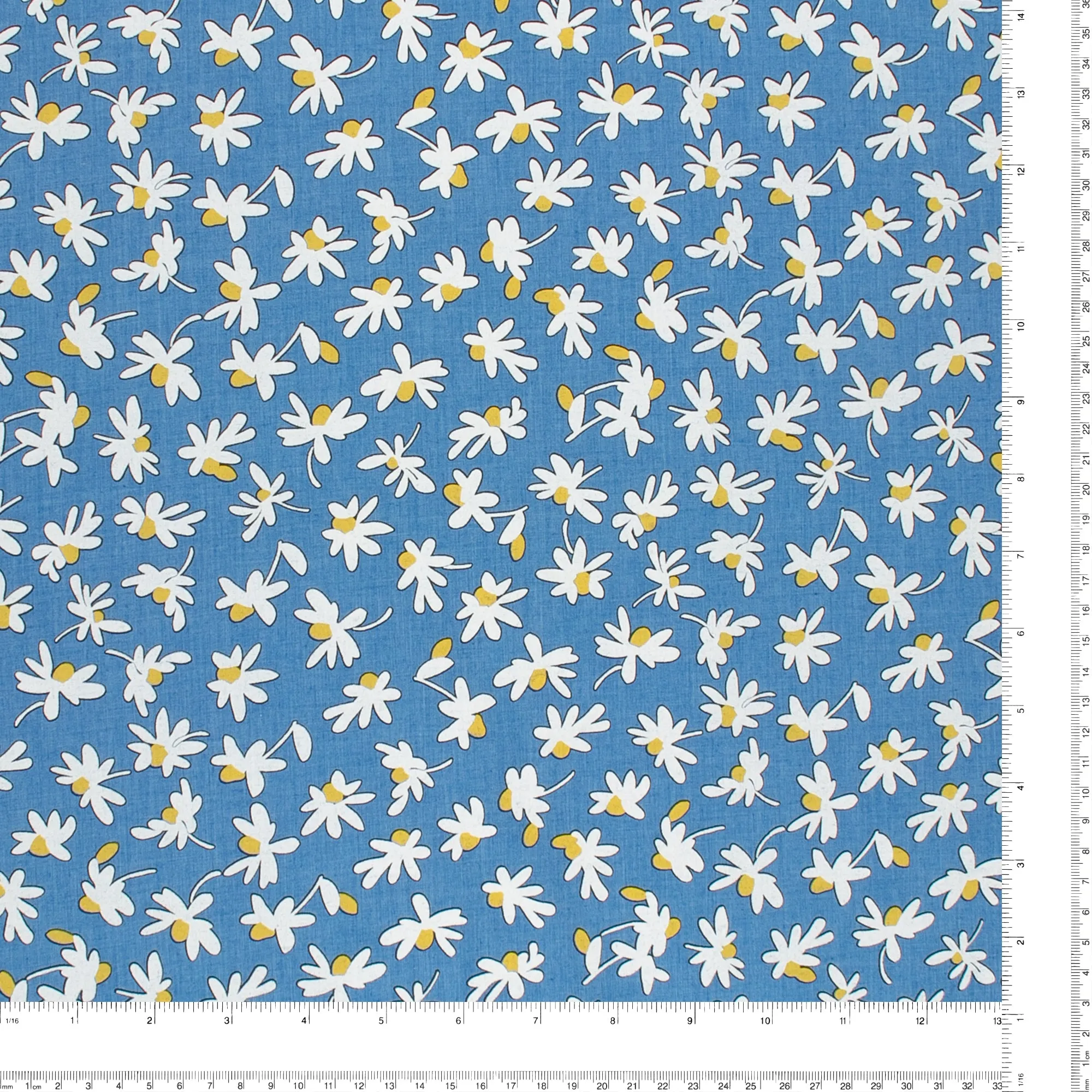 Printed Chambray - CAPRI - 002 - Medium Blue