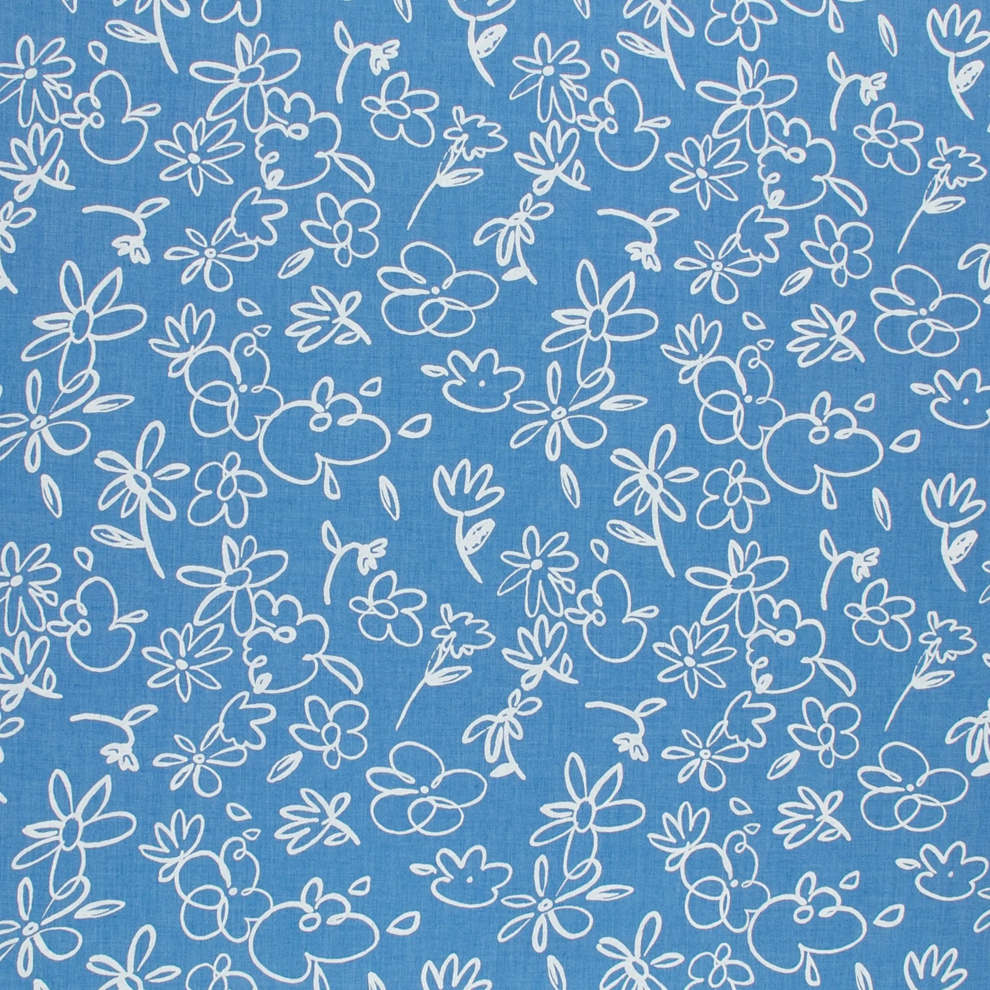 Printed Chambray - CAPRI - 006 - Medium Blue