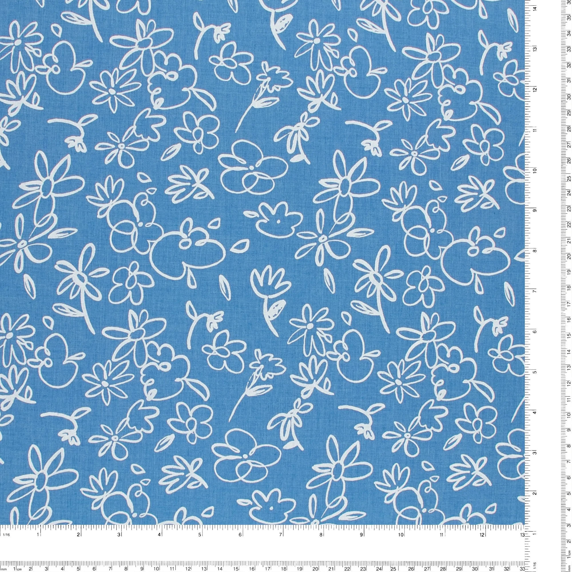 Printed Chambray - CAPRI - 006 - Medium Blue