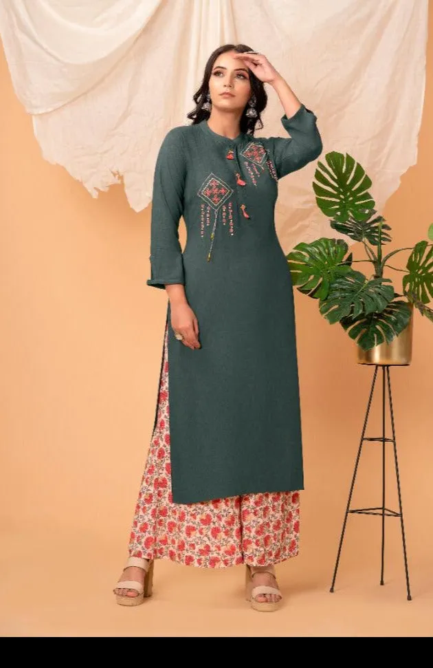 Psyna Launched Palazzo House Vol 10 Rayon Designer Kurtis Collection