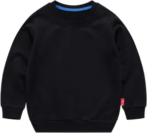 PTPuke Toddler Boys Girls Solid Cotton Thin Sweatshirt Long Sleeve top T-Shirts