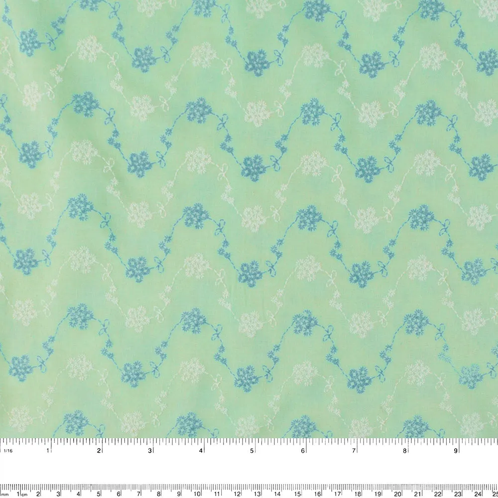 PUFF Printed Rayon Voile - Daisy - Green