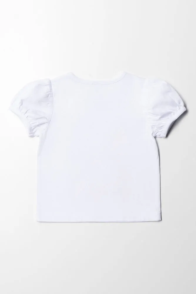 Puff Sleeve Tee White