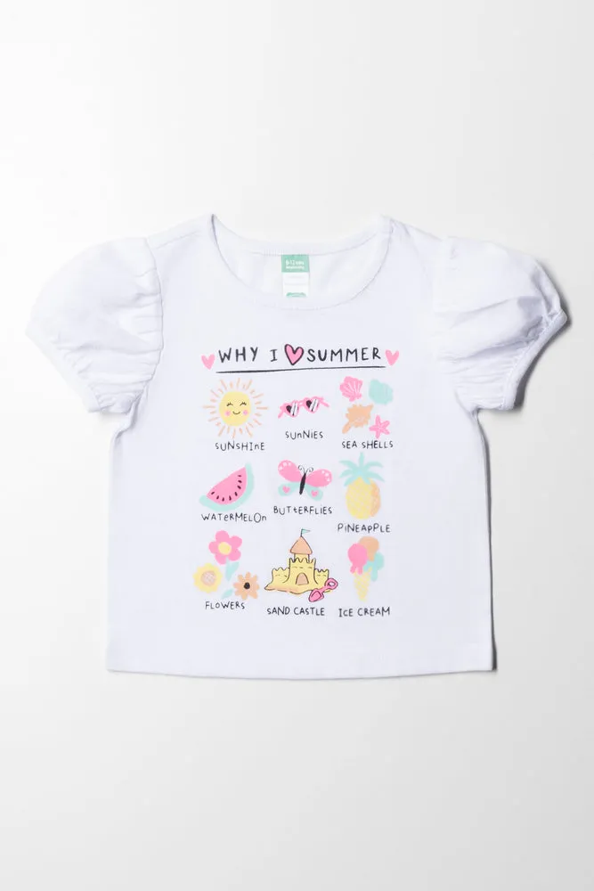 Puff Sleeve Tee White