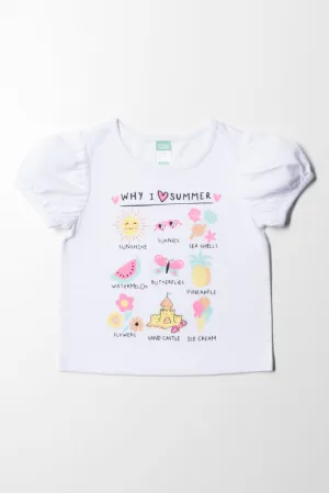 Puff Sleeve Tee White