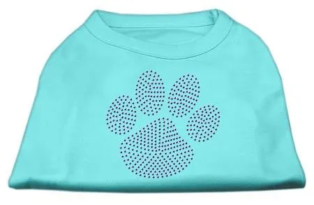 Purple Paw Rhinestud Shirts Aqua M (12)