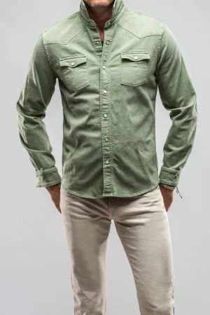 Ranger Colored Denim Snap Shirt In Menta
