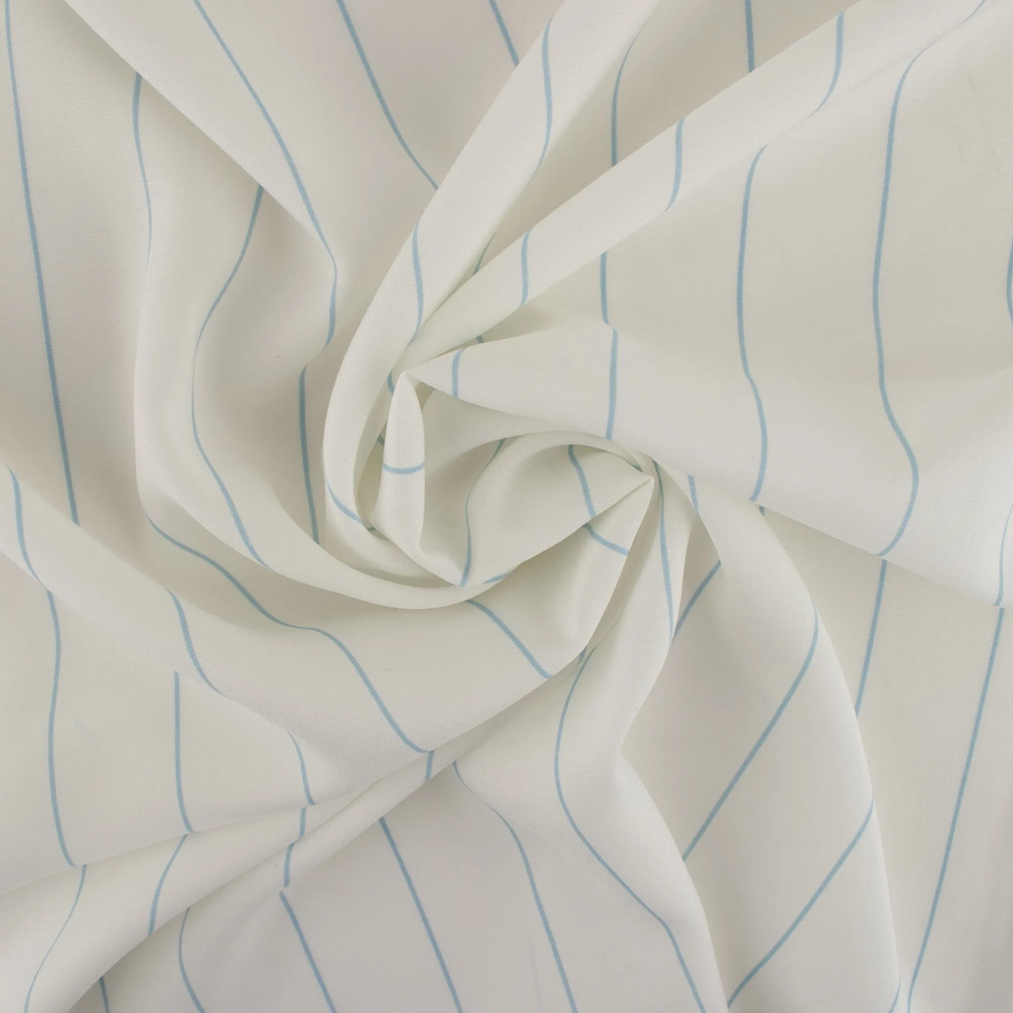 Rayon Poplin Stripe - Large Stripe - Blue