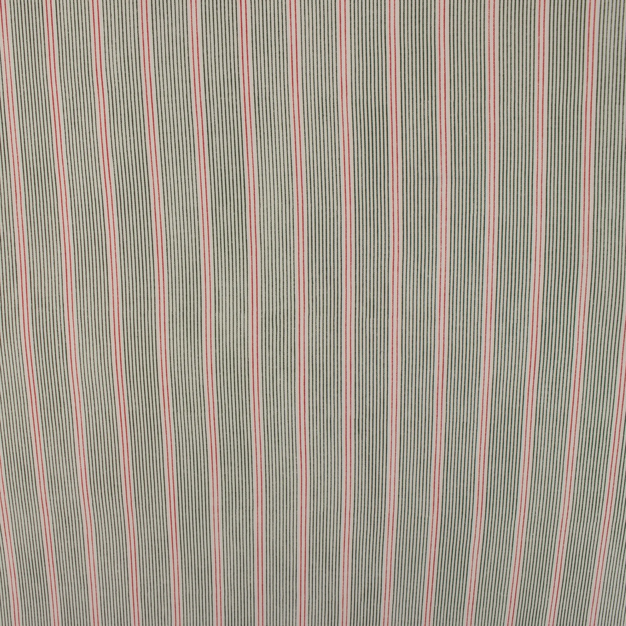 Rayon Poplin Stripe - Various Stripe - Grey / Red
