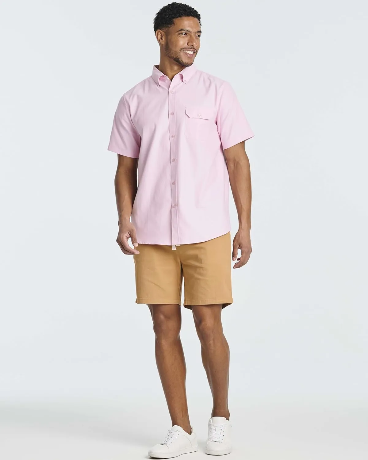 Real Essentials 3 Pack: Men's Cotton 7" Walk Short with Back Pocket & Drawstring - Casual Wear