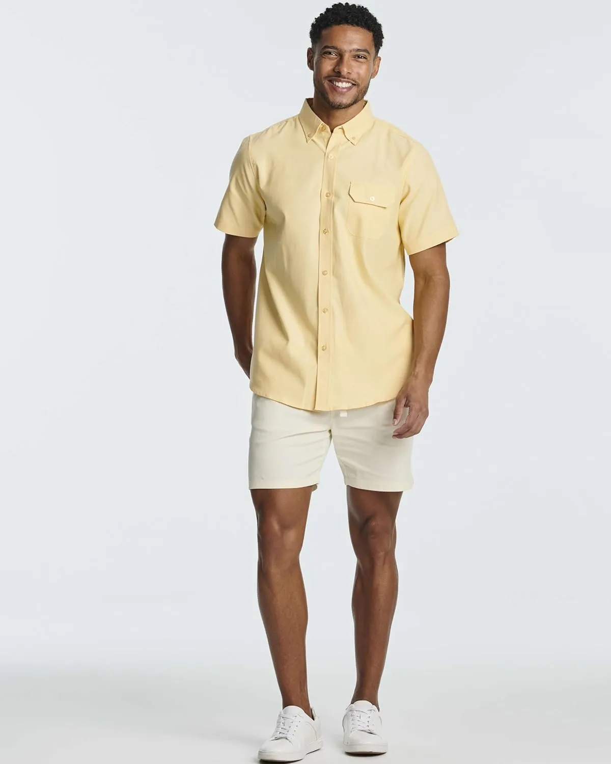 Real Essentials 3 Pack: Men's Cotton 7" Walk Short with Back Pocket & Drawstring - Casual Wear