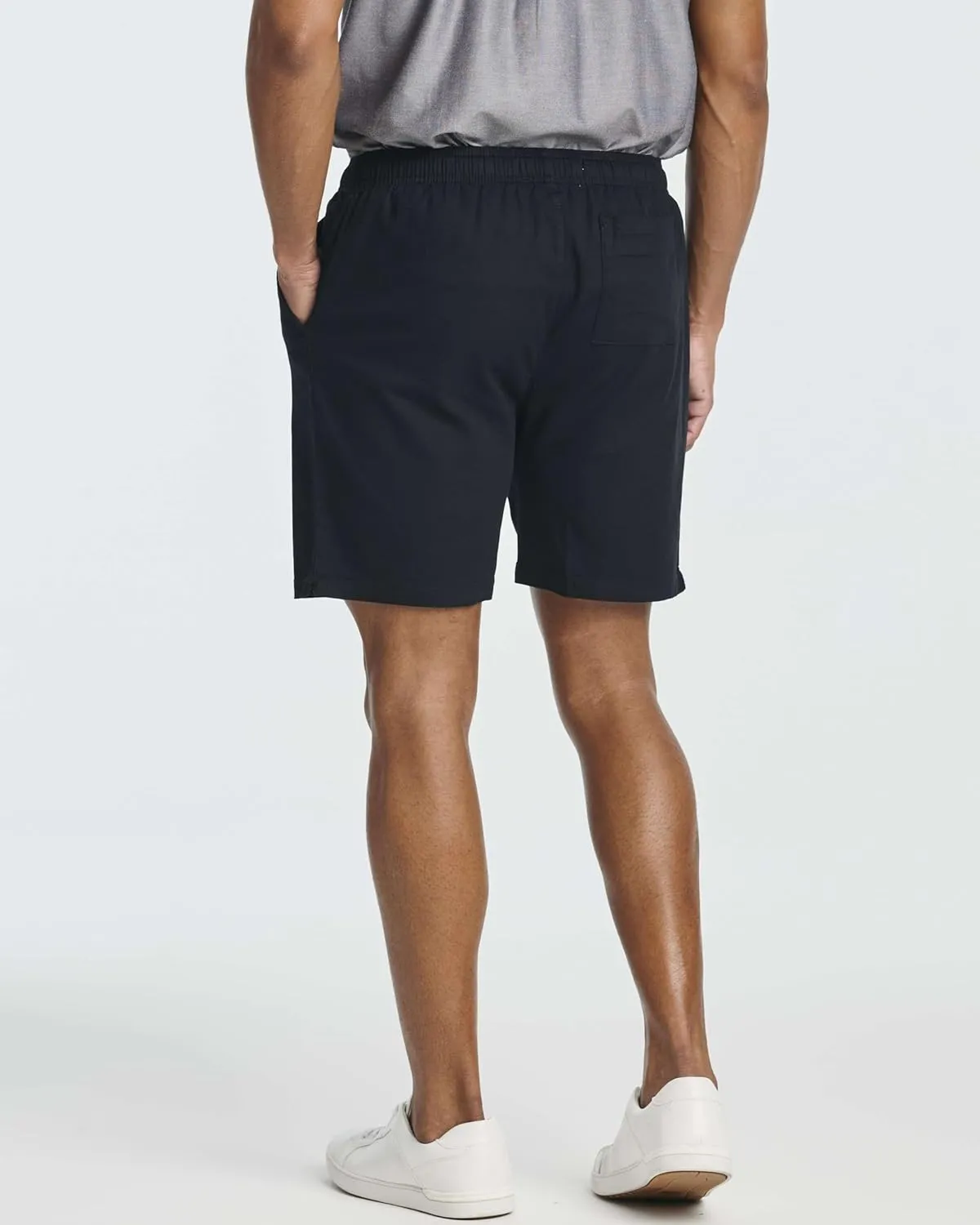 Real Essentials 3 Pack: Men's Cotton 7" Walk Short with Back Pocket & Drawstring - Casual Wear
