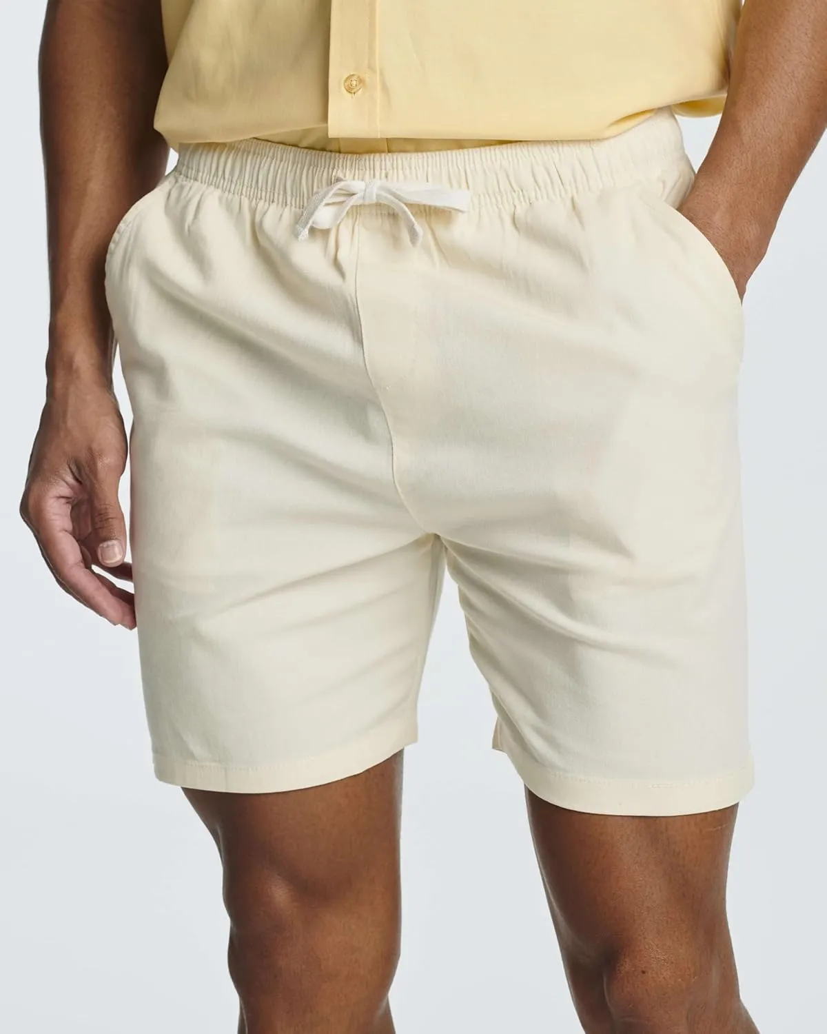 Real Essentials 3 Pack: Men's Cotton 7" Walk Short with Back Pocket & Drawstring - Casual Wear