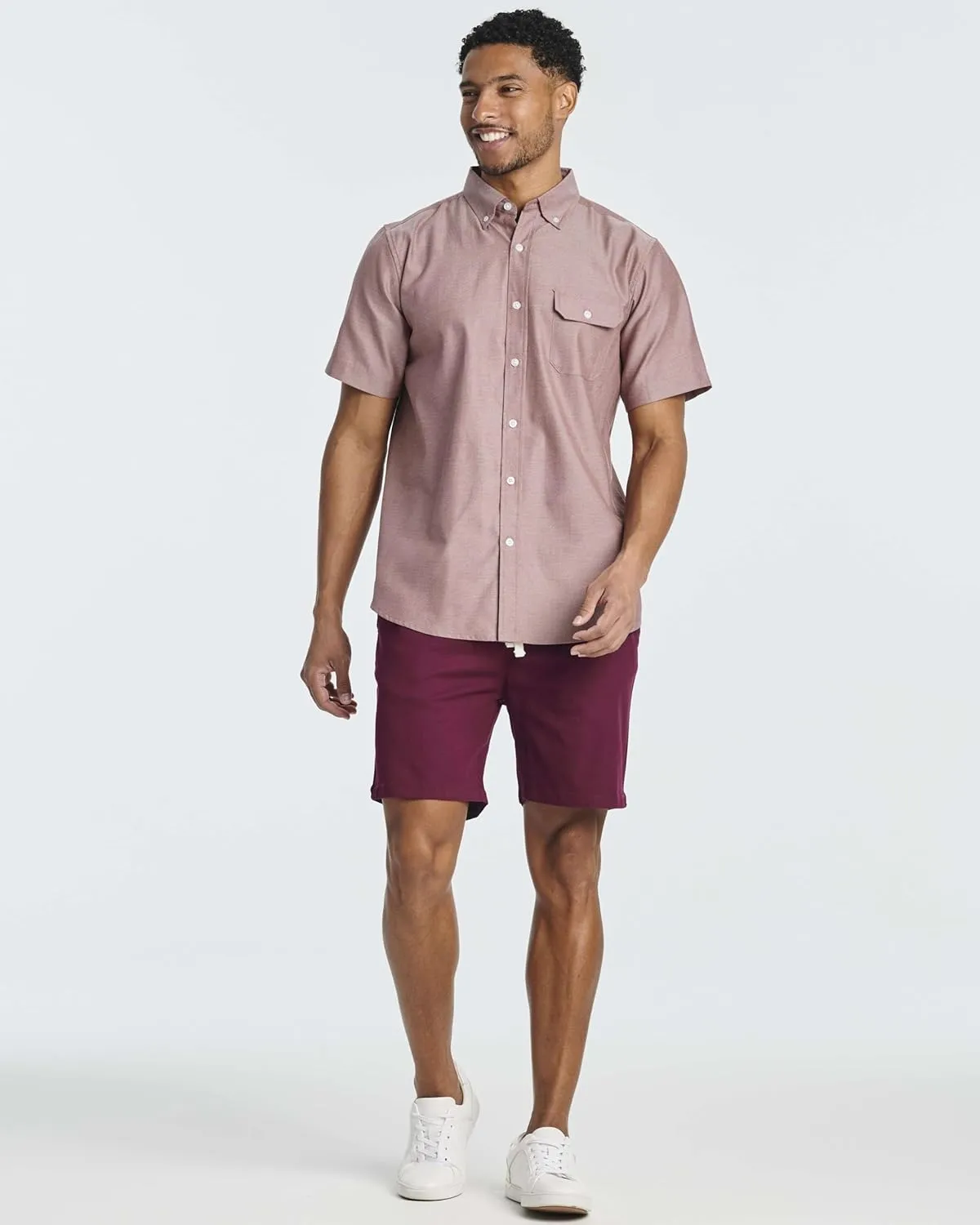 Real Essentials 3 Pack: Men's Cotton 7" Walk Short with Back Pocket & Drawstring - Casual Wear