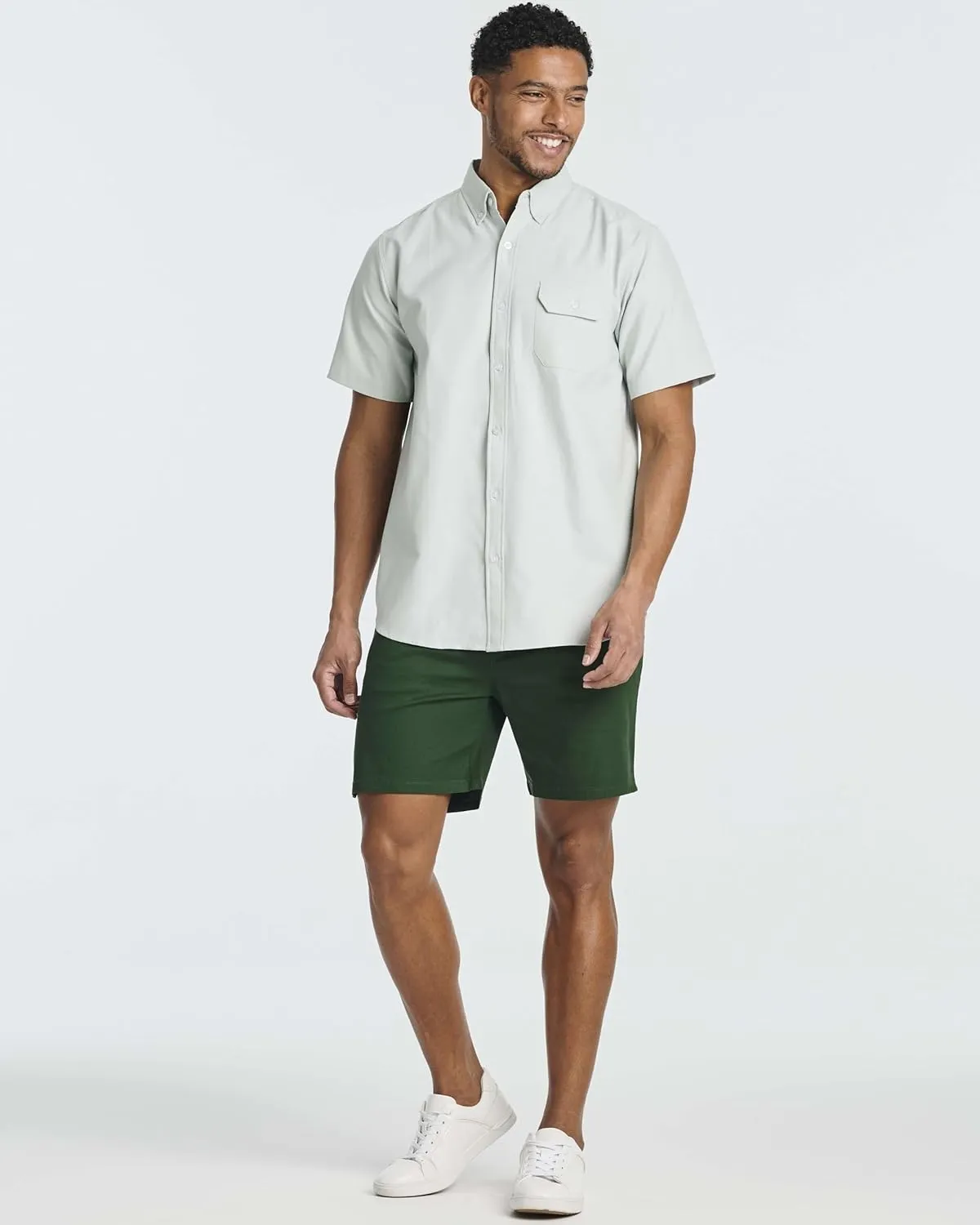 Real Essentials 3 Pack: Men's Cotton 7" Walk Short with Back Pocket & Drawstring - Casual Wear