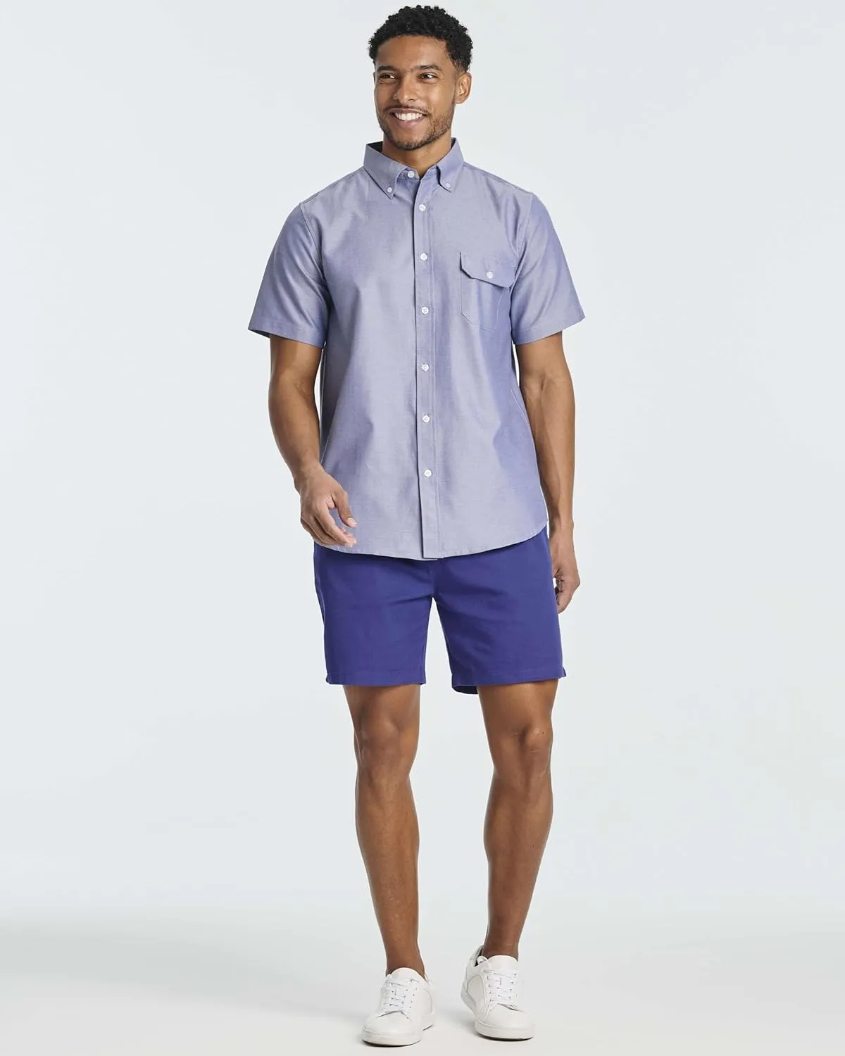 Real Essentials 3 Pack: Men's Cotton 7" Walk Short with Back Pocket & Drawstring - Casual Wear