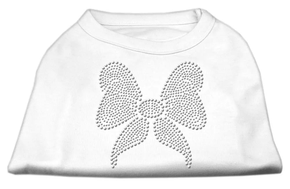 Rhinestone Bow Shirts White XS (8)
