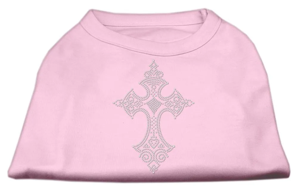 Rhinestone Cross Shirts Light Pink L (14)