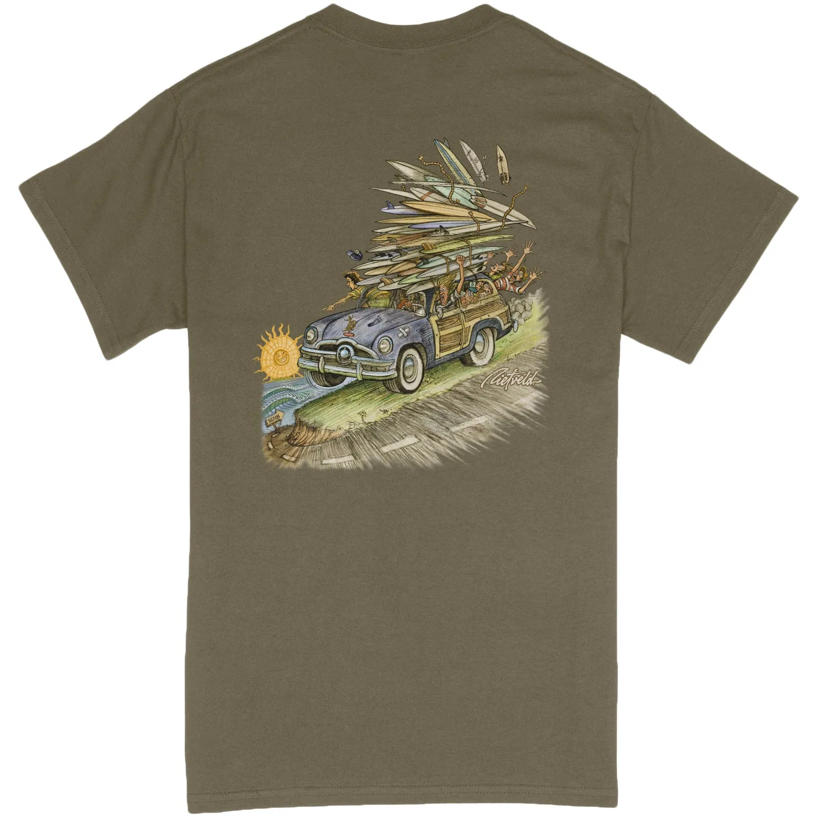 Rietveld Mens Weekend Warrior T-Shirt - Khaki
