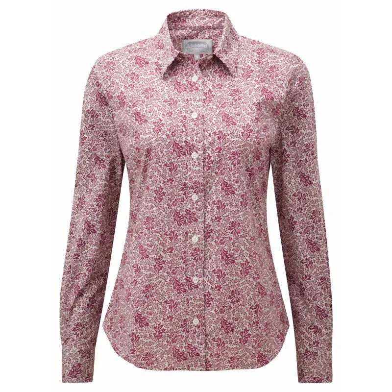 Schoffel Suffolk Ladies Cotton Shirt - Fern Burgundy
