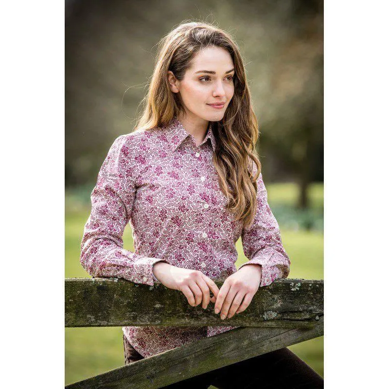Schoffel Suffolk Ladies Cotton Shirt - Fern Burgundy