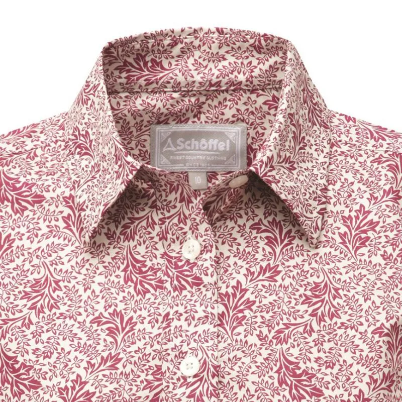 Schoffel Suffolk Ladies Cotton Shirt - Fern Burgundy