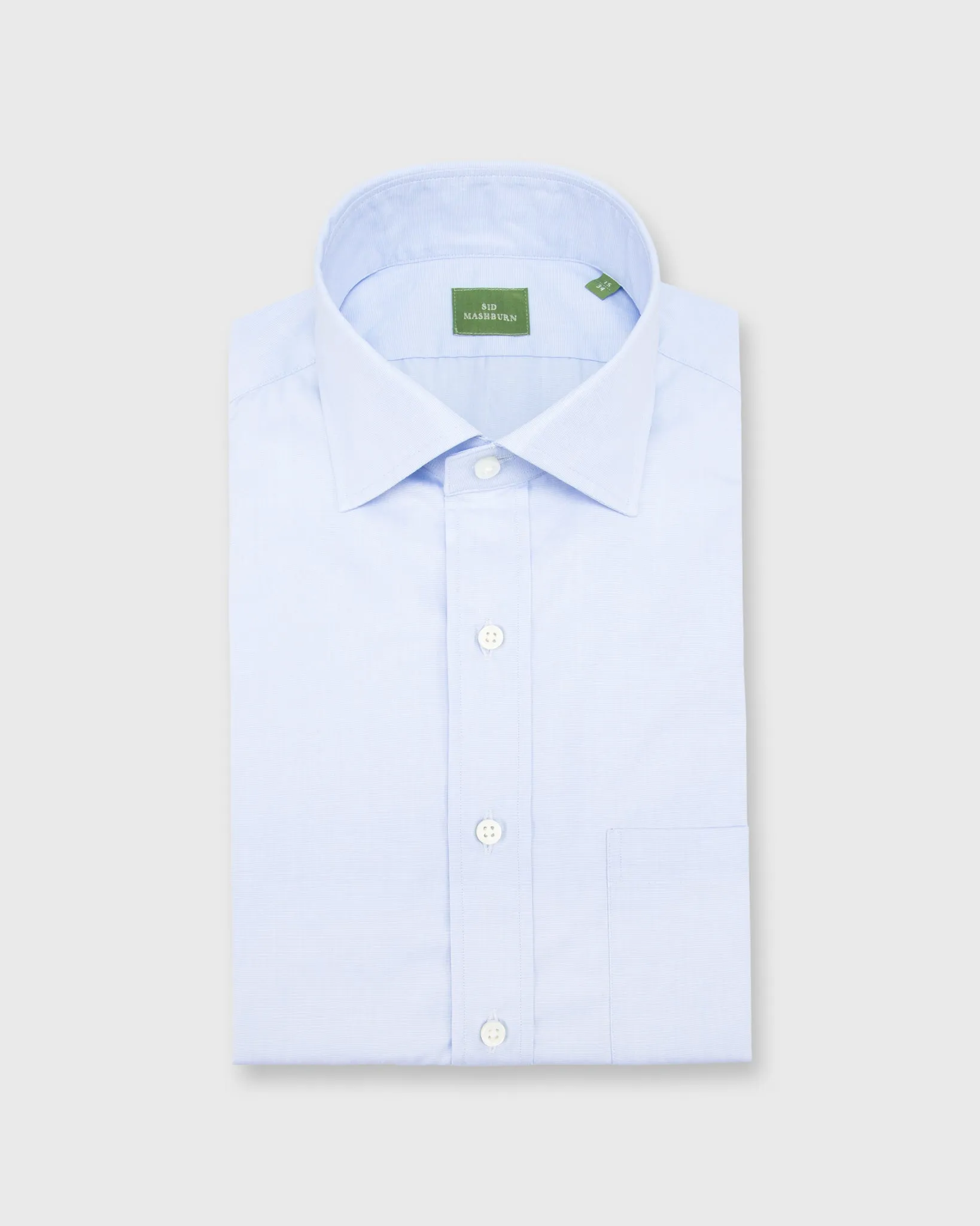 Spread Collar Dress Shirt in Sky End-On-End