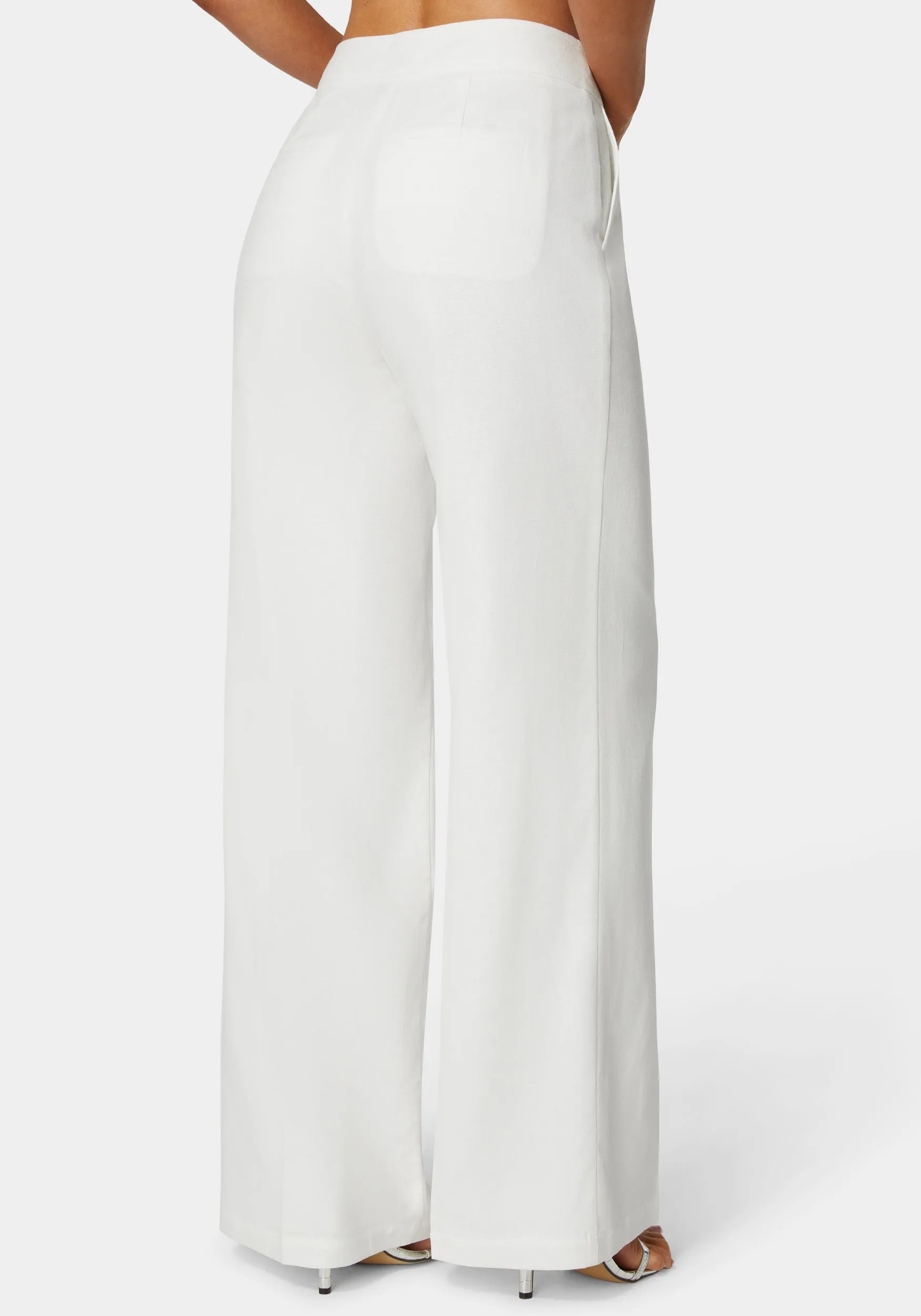 Stretch Linen Palazzo Leg Pant