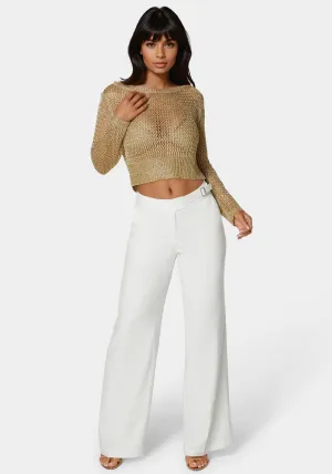Stretch Linen Palazzo Leg Pant