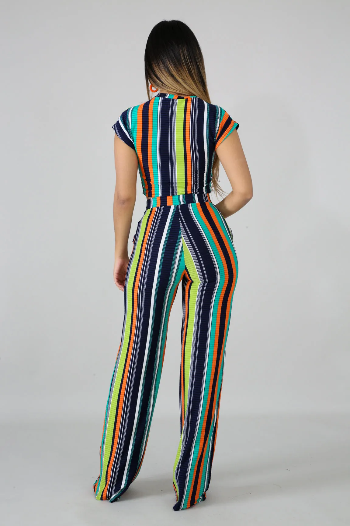 Stripe Palazzo Pants Set