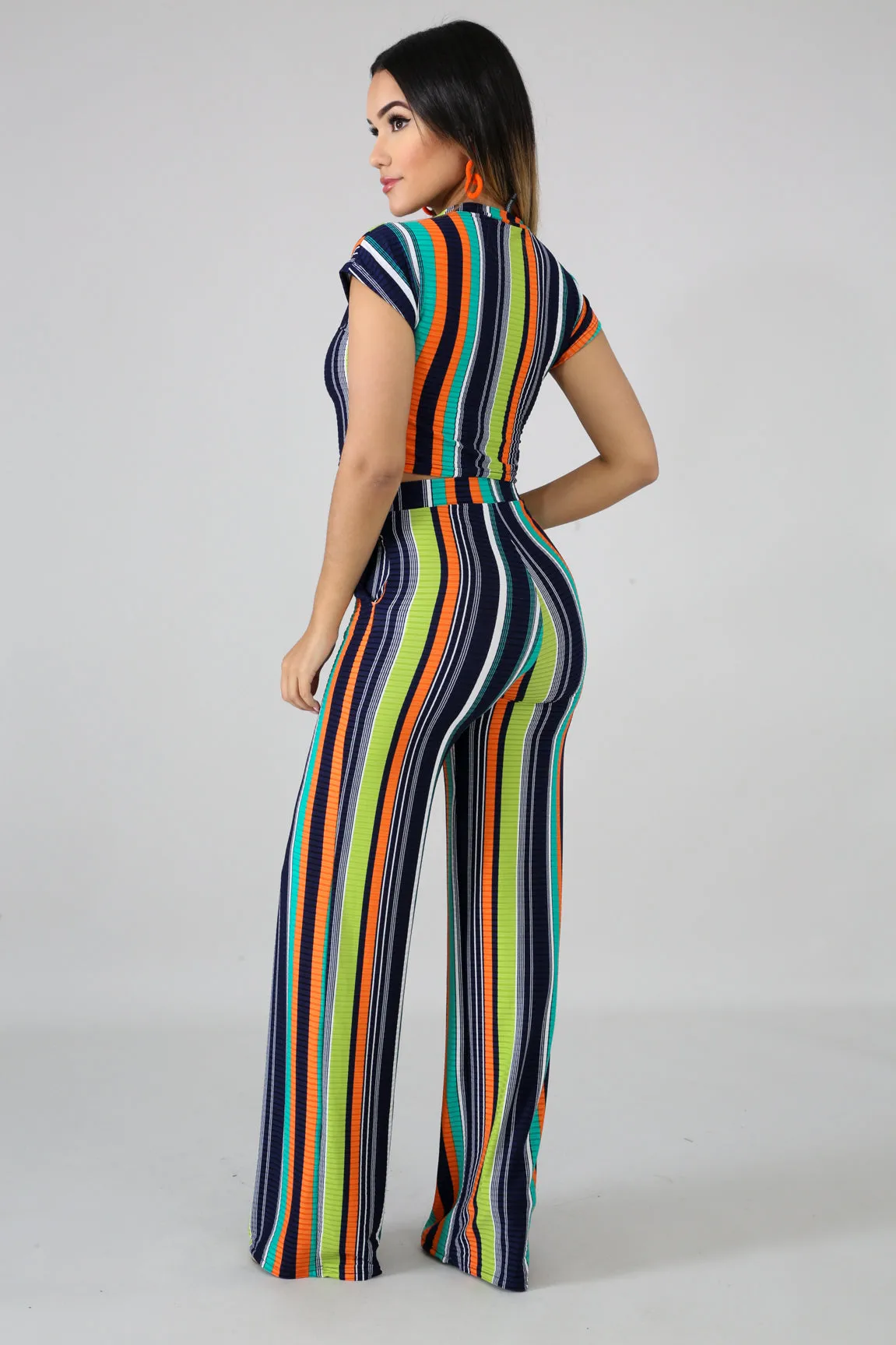 Stripe Palazzo Pants Set