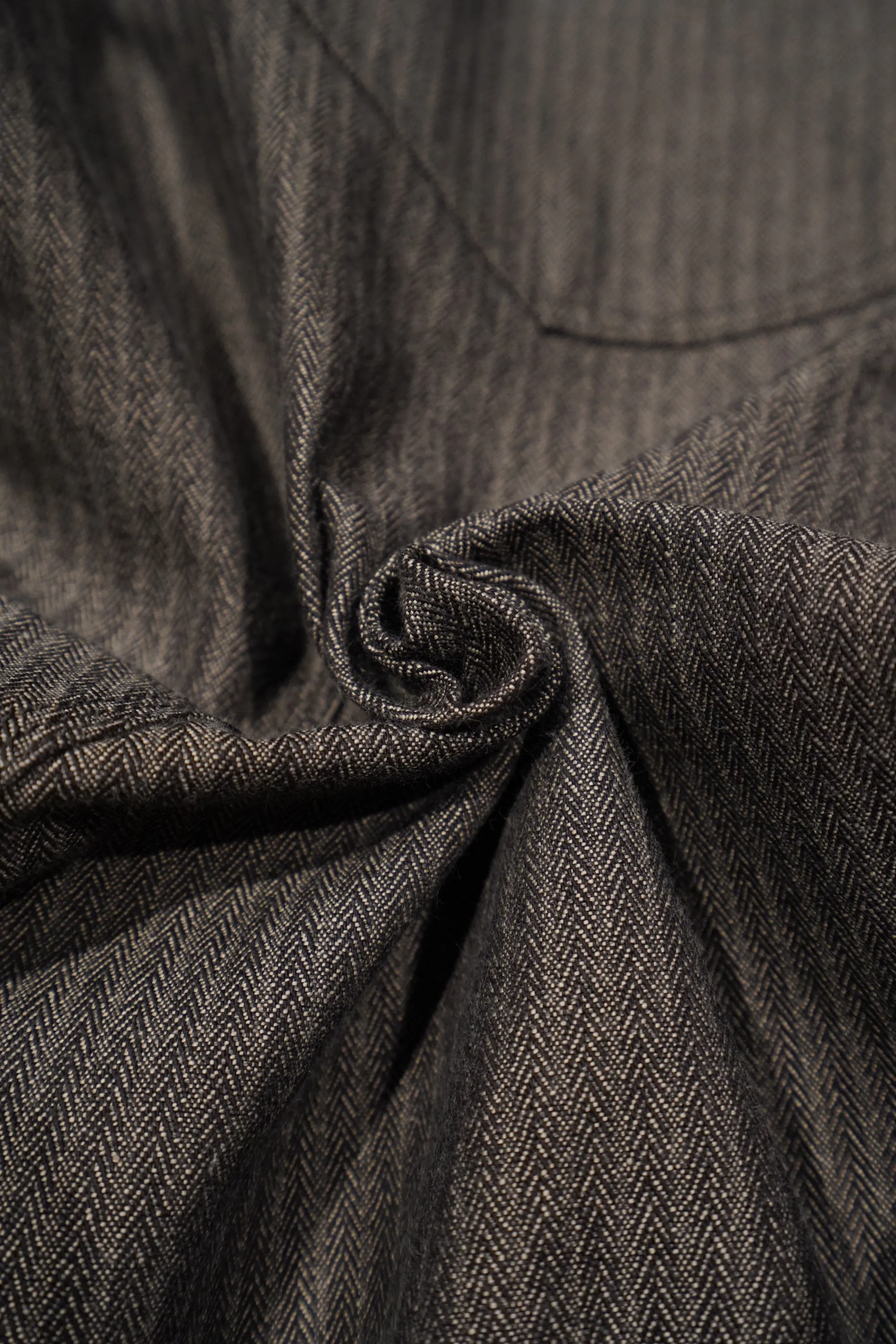 SUGARHILL HERRINGBONE DOUBLE KNEE DENIM PANTS (GRAY HERRINGBONE)