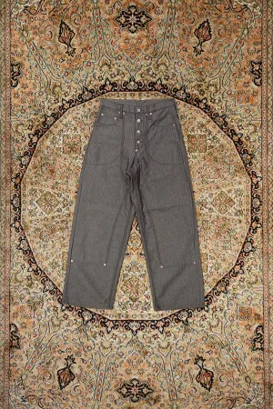 SUGARHILL HERRINGBONE DOUBLE KNEE DENIM PANTS (GRAY HERRINGBONE)