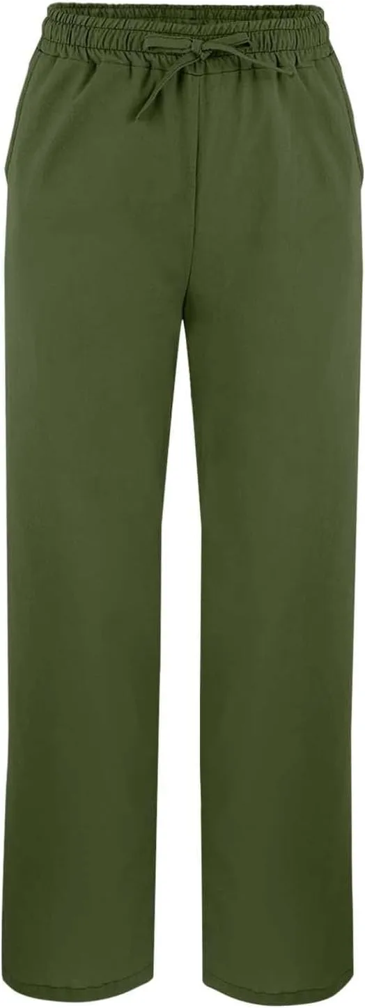Summer Pants for Women 2025 Vacation Casual Loose High Elastic Waist Lightweight Beach Travel Cotton Linen Pants
