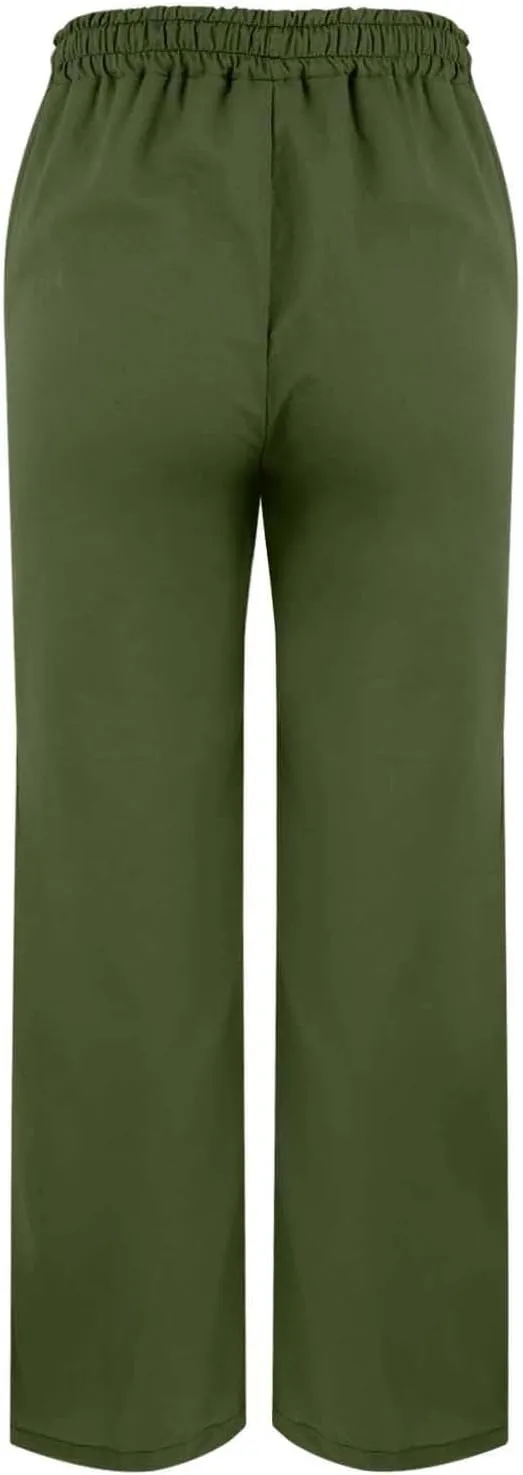 Summer Pants for Women 2025 Vacation Casual Loose High Elastic Waist Lightweight Beach Travel Cotton Linen Pants